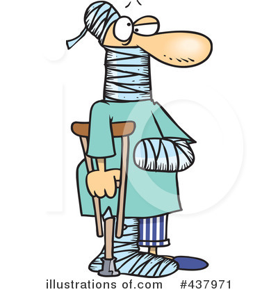 Royalty-Free (RF) Injured Clipart Illustration by toonaday - Stock Sample #437971