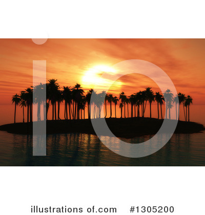 Ocean Sunset Clipart #1305200 by KJ Pargeter