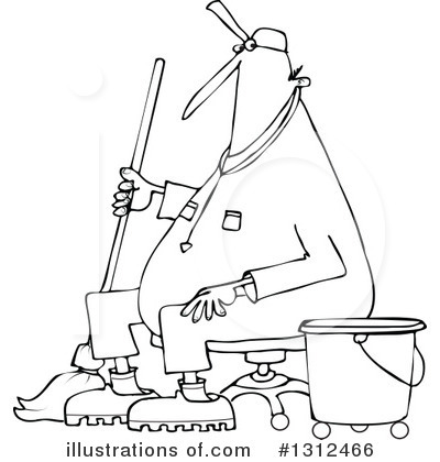 Royalty-Free (RF) Janitor Clipart Illustration by djart - Stock Sample #1312466