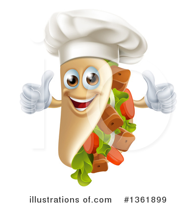 Souvlaki Kebab Clipart #1361899 by AtStockIllustration
