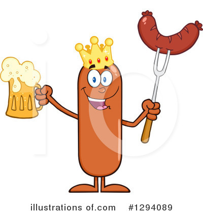 Royalty-Free (RF) King Sausage Clipart Illustration by Hit Toon - Stock Sample #1294089