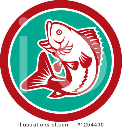Royalty-Free (RF) Largemouth Bass Clipart Illustration by patrimonio - Stock Sample #1254490
