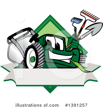 Mower Clipart #1391257 by Mascot Junction