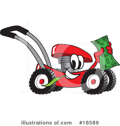 Lawn Mower Clipart #16589 by Mascot Junction