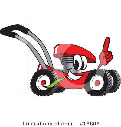 Royalty-Free (RF) Lawn Mower Clipart Illustration by Mascot Junction - Stock Sample #16606
