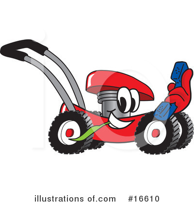 Lawn Mower Clipart #16610 by Mascot Junction