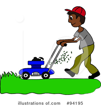 Royalty-Free (RF) Lawn Mowing Clipart Illustration by Pams Clipart - Stock Sample #94195