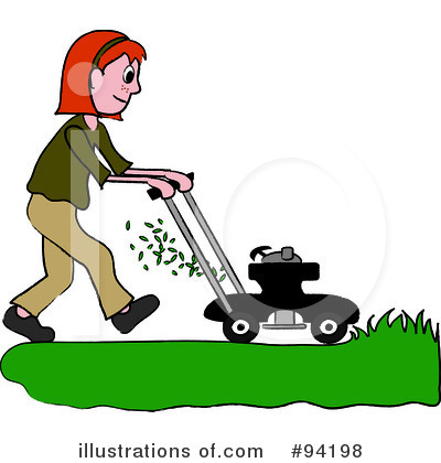 Royalty-Free (RF) Lawn Mowing Clipart Illustration by Pams Clipart - Stock Sample #94198