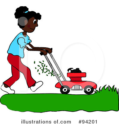 Royalty-Free (RF) Lawn Mowing Clipart Illustration by Pams Clipart - Stock Sample #94201