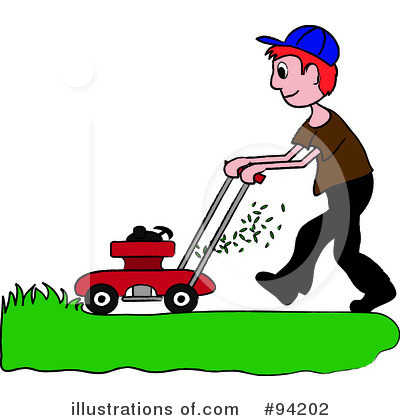 Royalty-Free (RF) Lawn Mowing Clipart Illustration by Pams Clipart - Stock Sample #94202