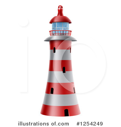 Royalty-Free (RF) Lighthouse Clipart Illustration by AtStockIllustration - Stock Sample #1254249