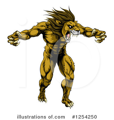 Royalty-Free (RF) Lion Clipart Illustration by AtStockIllustration - Stock Sample #1254250