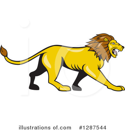 Royalty-Free (RF) Lion Clipart Illustration by patrimonio - Stock Sample #1287544