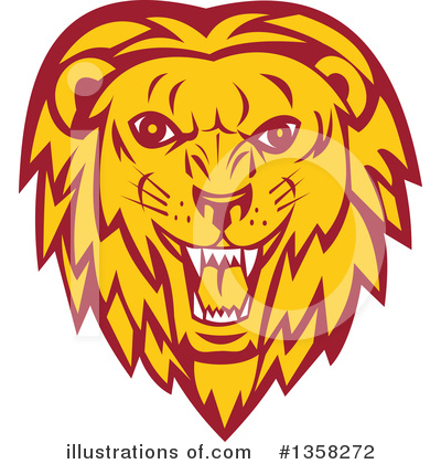 Royalty-Free (RF) Lion Clipart Illustration by patrimonio - Stock Sample #1358272