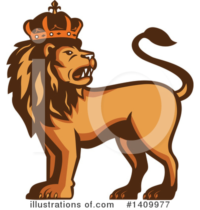 Royalty-Free (RF) Lion Clipart Illustration by patrimonio - Stock Sample #1409977