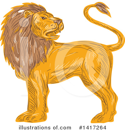 Male Lion Clipart #1417264 by patrimonio