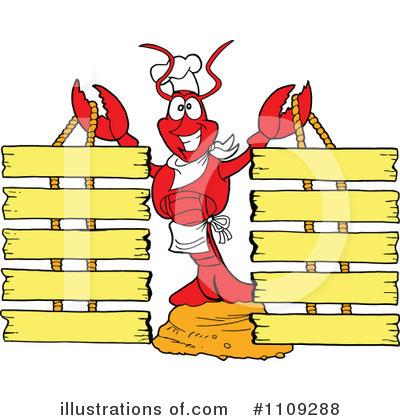 Royalty-Free (RF) Lobster Clipart Illustration by LaffToon - Stock Sample #1109288