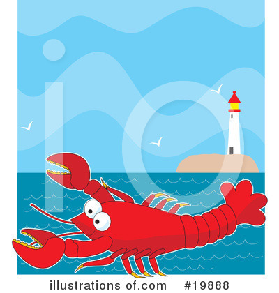 Lobster Clipart #19888 by Maria Bell