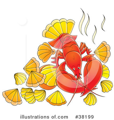 Royalty-Free (RF) Lobster Clipart Illustration by Alex Bannykh - Stock Sample #38199