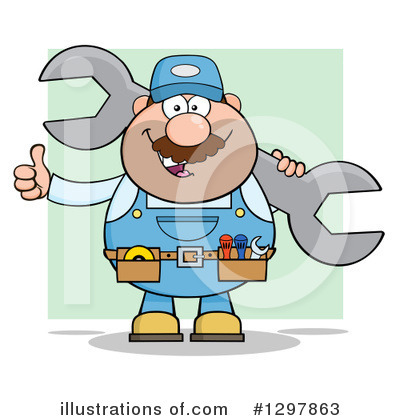 Royalty-Free (RF) Mechanic Clipart Illustration by Hit Toon - Stock Sample #1297863