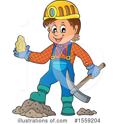 Royalty-Free (RF) Miner Clipart Illustration by visekart - Stock Sample #1559204