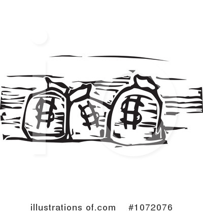Royalty-Free (RF) Money Bags Clipart Illustration by xunantunich - Stock Sample #1072076
