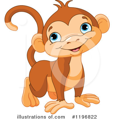Royalty-Free (RF) Monkey Clipart Illustration by Pushkin - Stock Sample #1196822