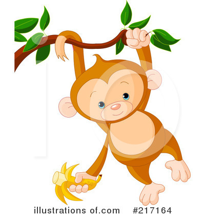 Royalty-Free (RF) Monkey Clipart Illustration by Pushkin - Stock Sample #217164