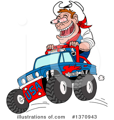 Pickup Truck Clipart #1370943 by LaffToon