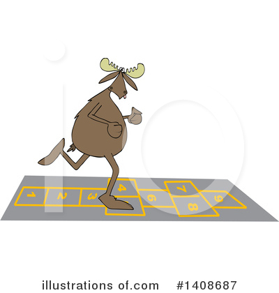 Royalty-Free (RF) Moose Clipart Illustration by djart - Stock Sample #1408687