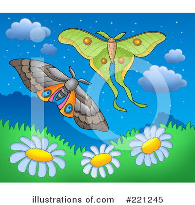 Royalty-Free (RF) Moths Clipart Illustration by visekart - Stock Sample #221245