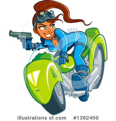 Royalty-Free (RF) Motorcycle Clipart Illustration by Clip Art Mascots - Stock Sample #1362400