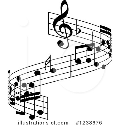 Music Note Clipart #1238676 by KJ Pargeter