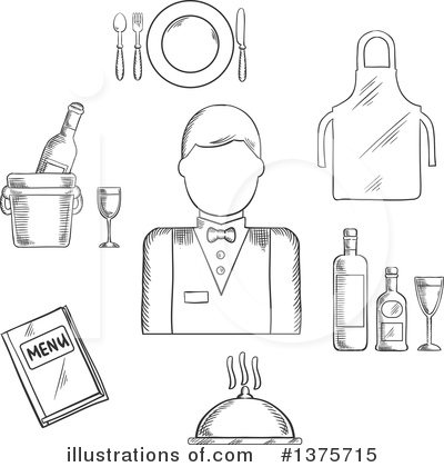 Waiter Clipart #1375715 by Vector Tradition SM