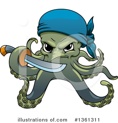 Royalty-Free (RF) Octopus Clipart Illustration by Vector Tradition SM - Stock Sample #1361311