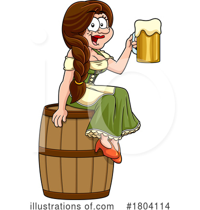 Beer Maiden Clipart #1804114 by Hit Toon