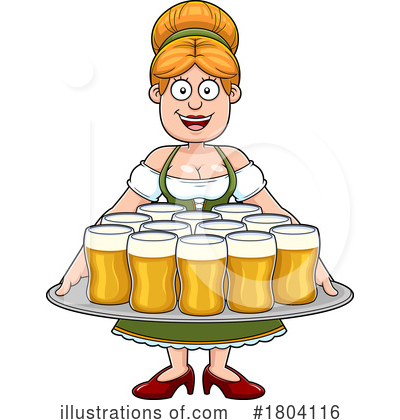 Beer Maiden Clipart #1804116 by Hit Toon
