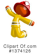Orange Man Firefighter Clipart #1374126 by Leo Blanchette