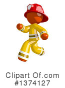 Orange Man Firefighter Clipart #1374127 by Leo Blanchette