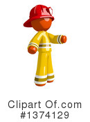 Orange Man Firefighter Clipart #1374129 by Leo Blanchette