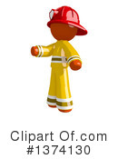 Orange Man Firefighter Clipart #1374130 by Leo Blanchette