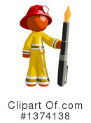 Orange Man Firefighter Clipart #1374138 by Leo Blanchette