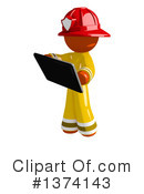 Orange Man Firefighter Clipart #1374143 by Leo Blanchette
