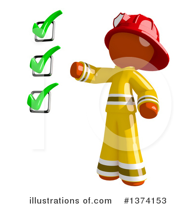 Orange Man Firefighter Clipart #1374153 by Leo Blanchette