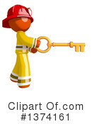 Orange Man Firefighter Clipart #1374161 by Leo Blanchette