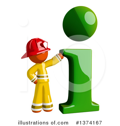 Orange Man Firefighter Clipart #1374167 by Leo Blanchette