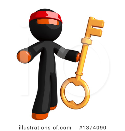 Orange Man Ninja Clipart #1374090 by Leo Blanchette