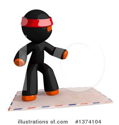 Orange Man Ninja Clipart #1374104 by Leo Blanchette