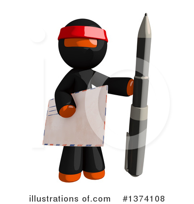 Orange Man Ninja Clipart #1374108 by Leo Blanchette