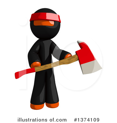 Orange Man Ninja Clipart #1374109 by Leo Blanchette